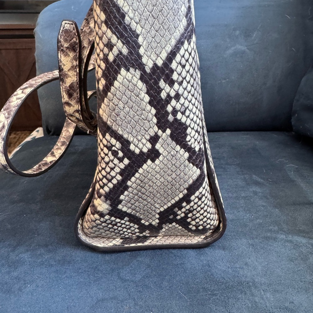 Michael Kors Black and Cream Snake Print Satchel - Picture 4 of 5